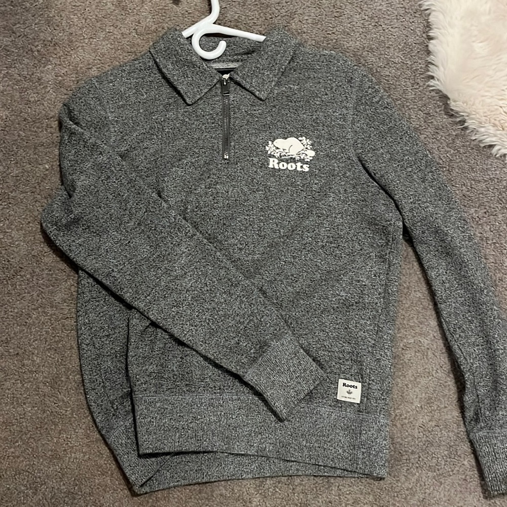 Salt & pepper grey roots quarter zip